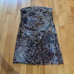 SHAN Strapless Dress in Blue and Brown